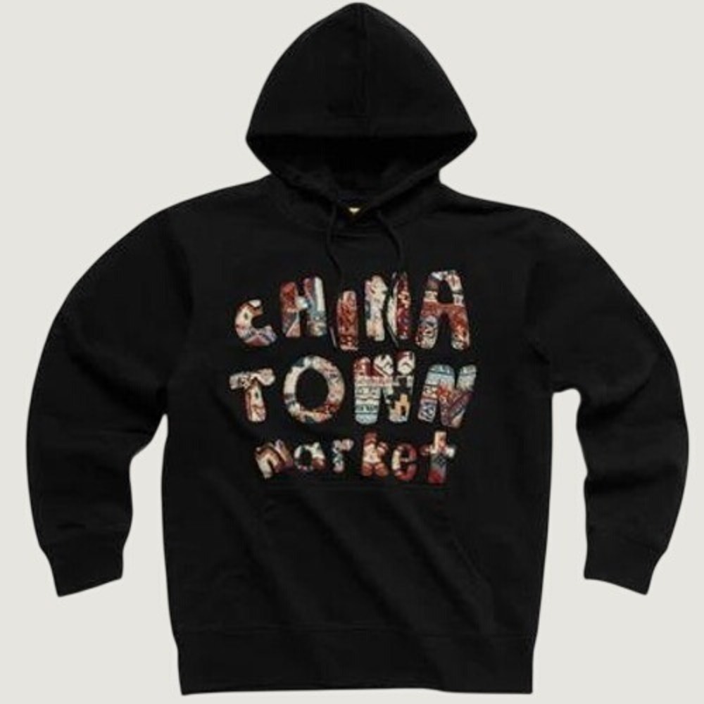 Chinatown Market Hoodie Patchwork Logo Black Medium
